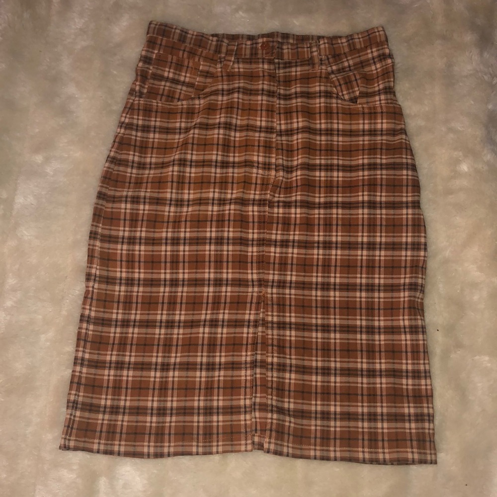Plaid pencil skirt